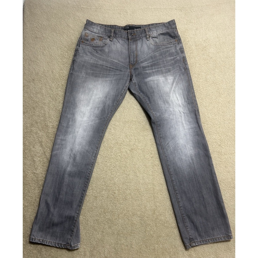 Rocawear‎ Jeans Mens 36 Gray Denim Straight Fit Hip Hop Rap Jay Z Streetwear